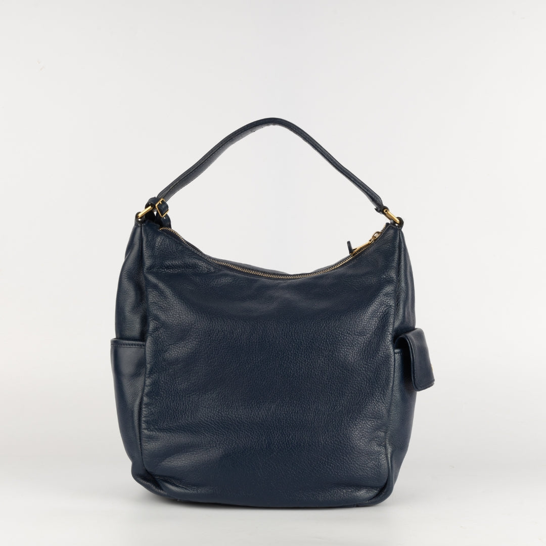 Yves Saint Laurent Blue Leather Hobo Bag