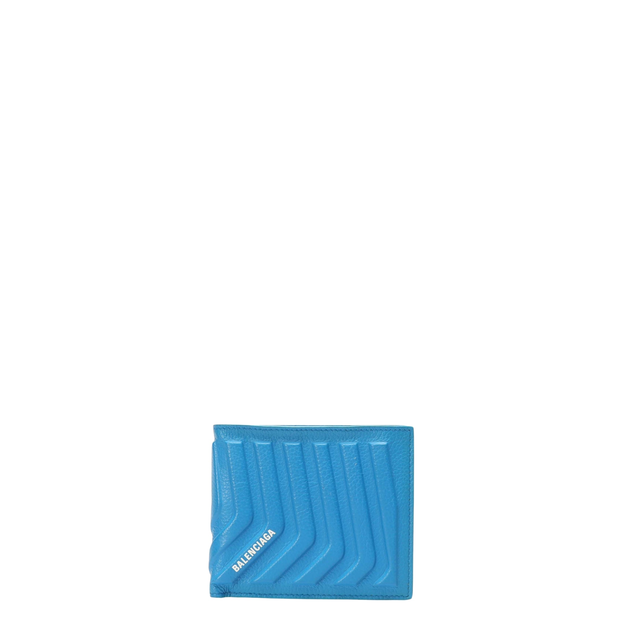 Balenciaga Car Square Folded  Blue Wallet