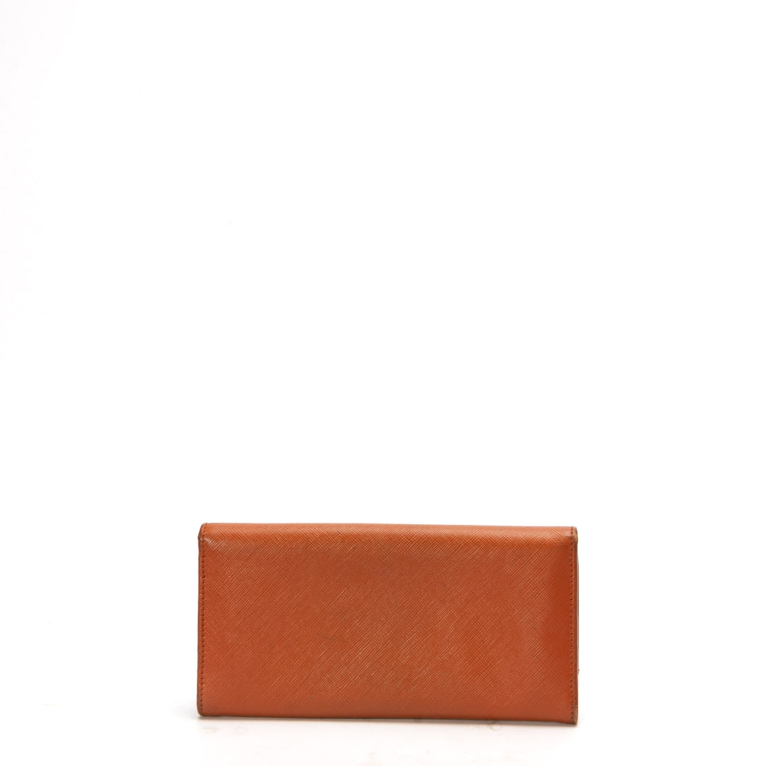 Salvatore Ferragamo Orange Gancini Wallet