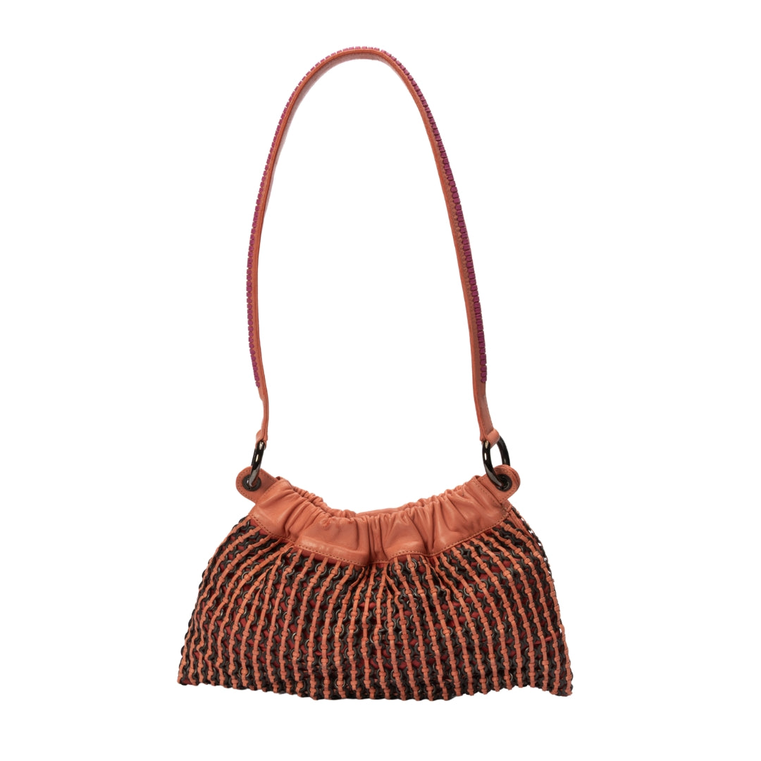 Versace Woven Leather Shoulder Bag