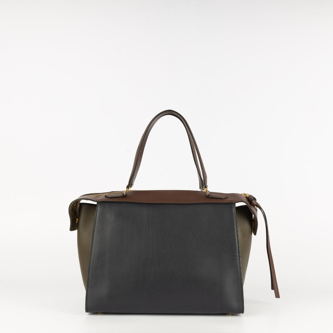 Celine Leather Ring Tri-color Shoulder Bag