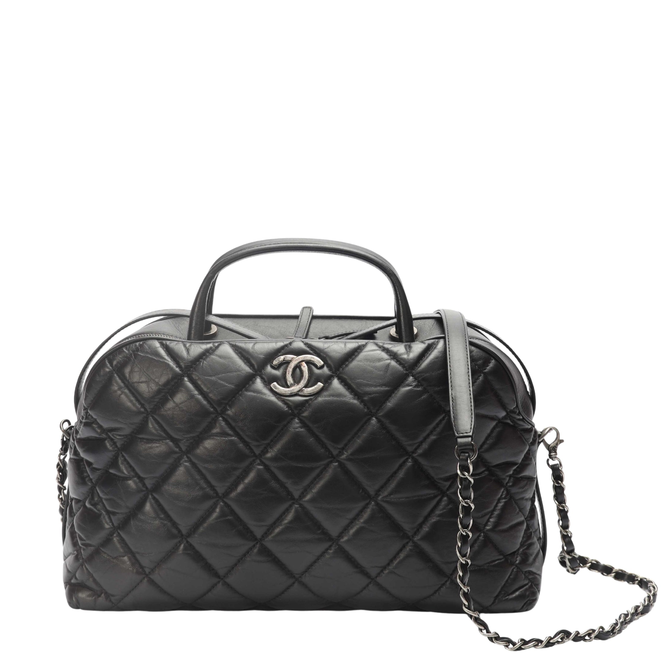 Chanel Black Quilted Bowling Bag