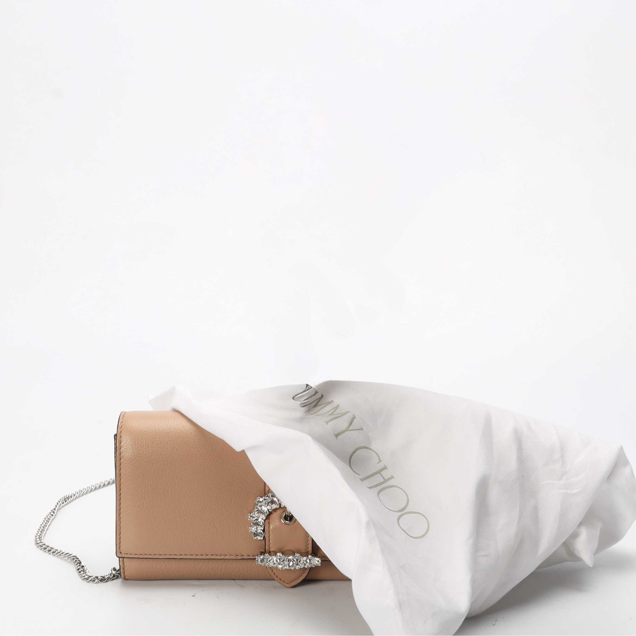 Jimmy Choo Cheri Beige Chain Crossbody Bag