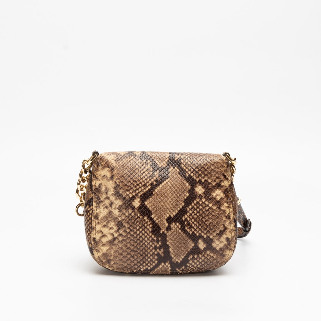 Michael Kors Snake Print Bedford Flap Crossbody Bag