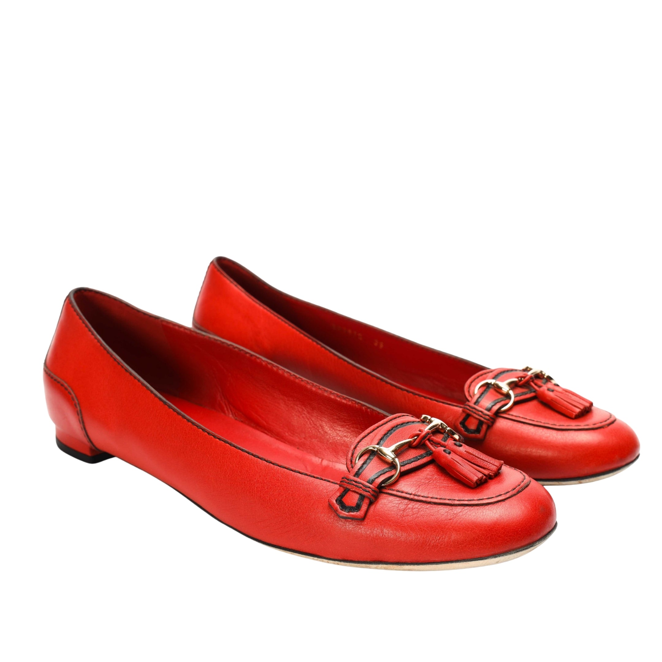 Gucci Red Tassel Horsebit Loafers
