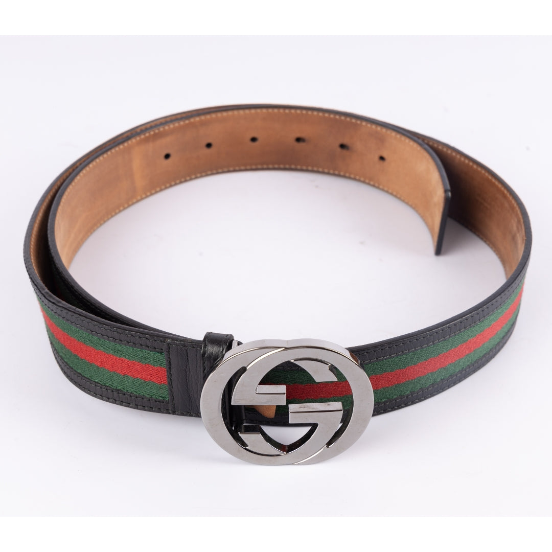 Gucci Interlocking GG Web Stripe belt