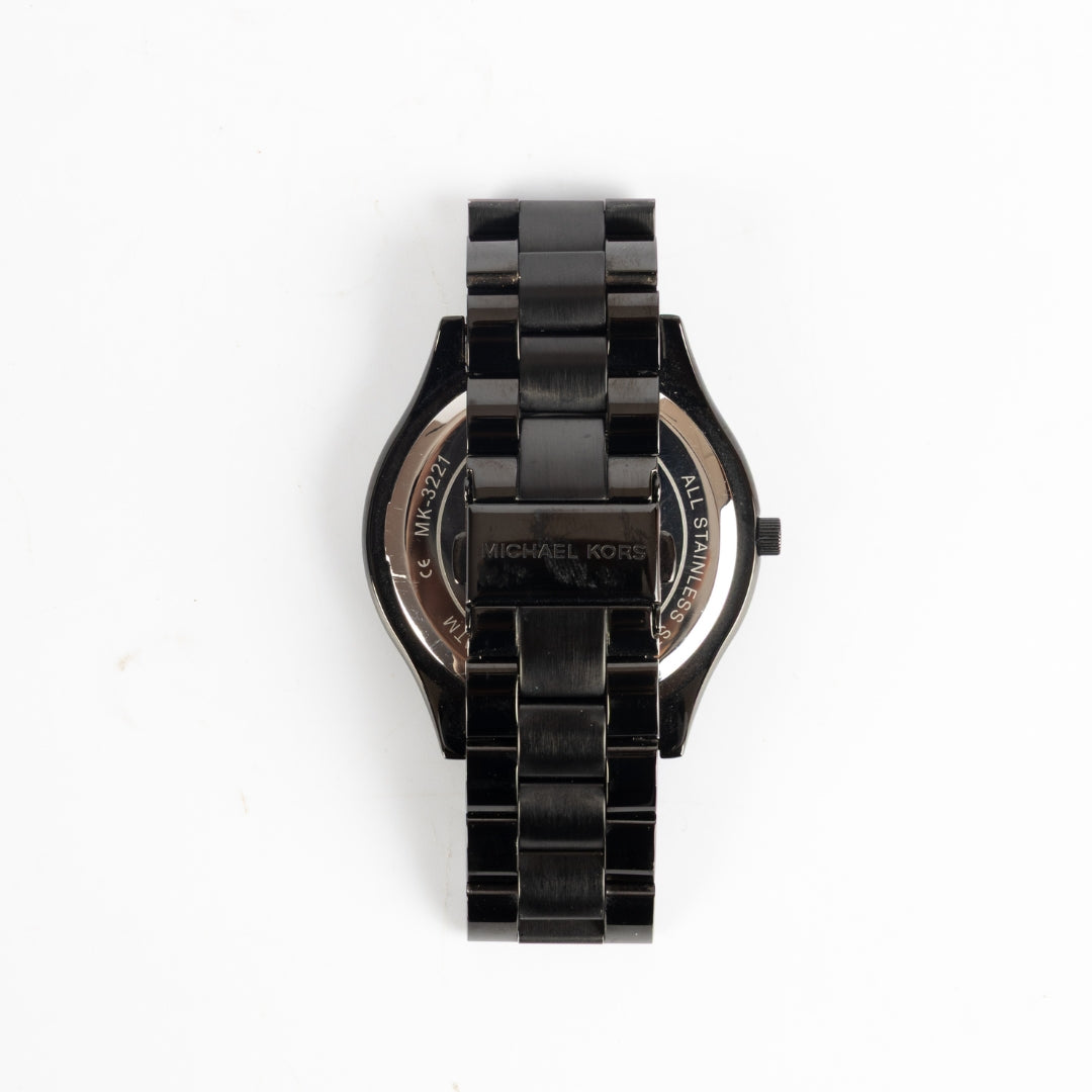 Michael Kors Slim Runway Black-Tone Watch