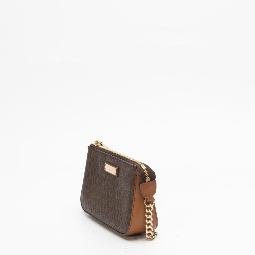Michael Kors Brown Logo Jet Set Signature Shoulder Bag