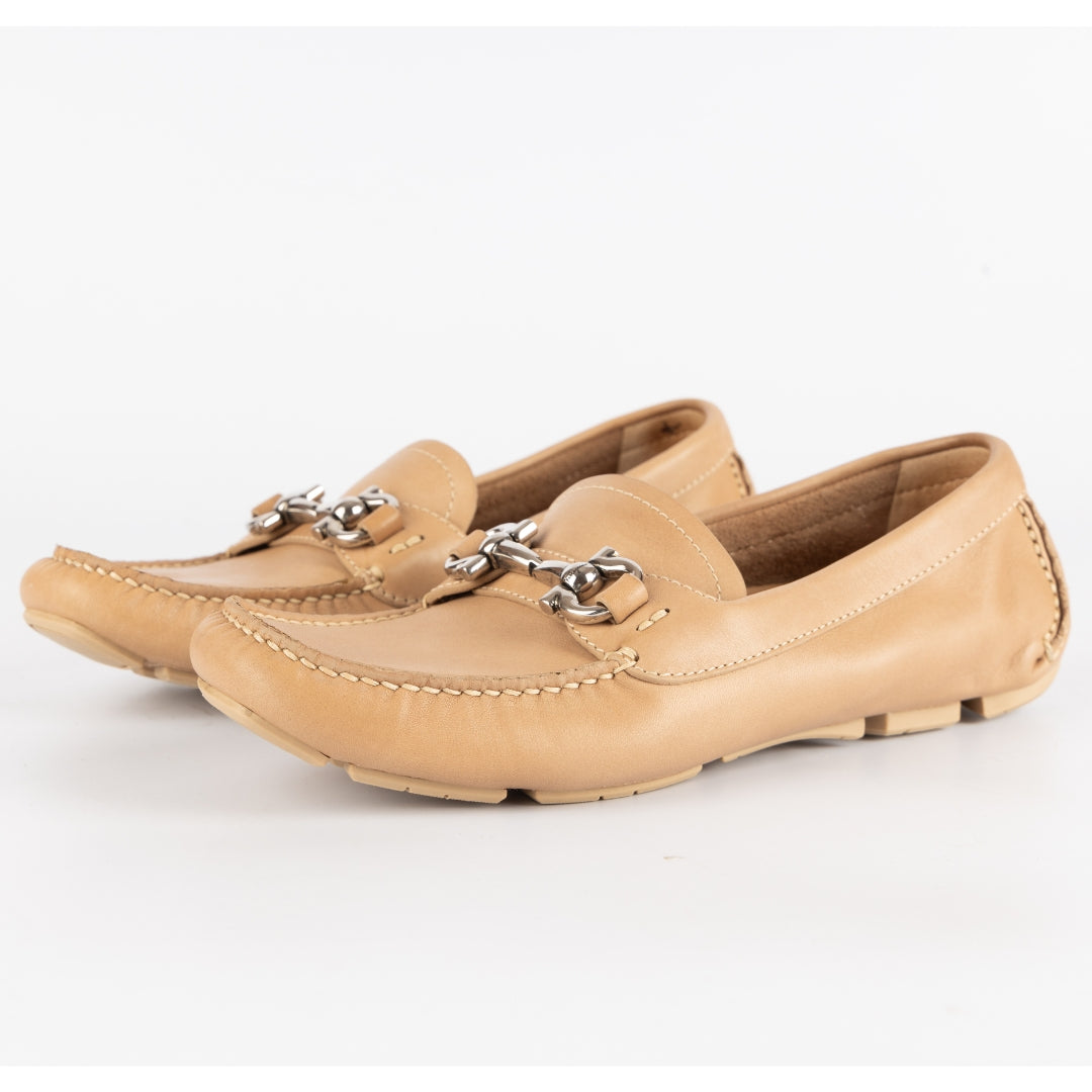 Salvatore Ferragamo Tan Leather Gancio Bit Loafers