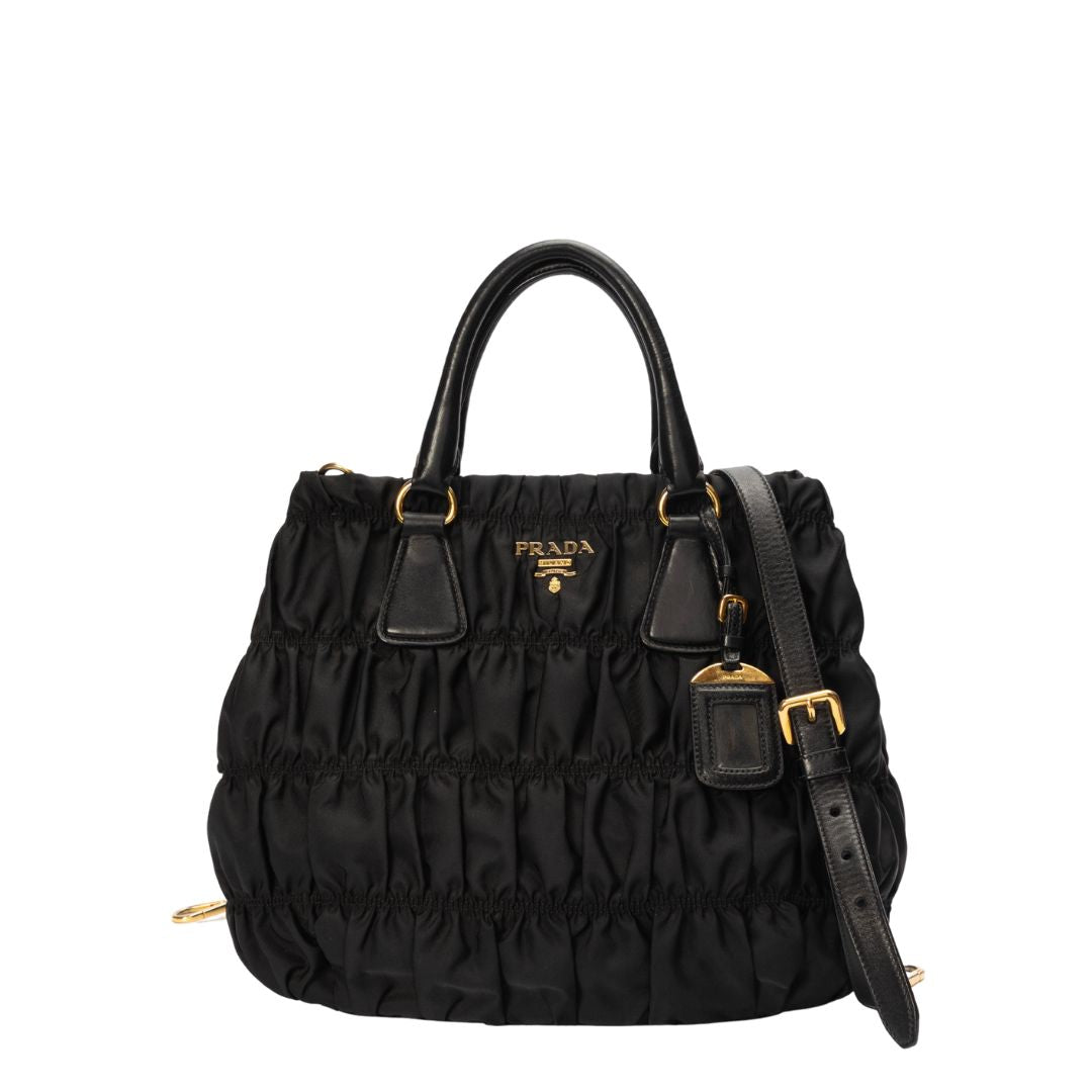 Prada Black Tessuto Nylon Gaufre Tote
