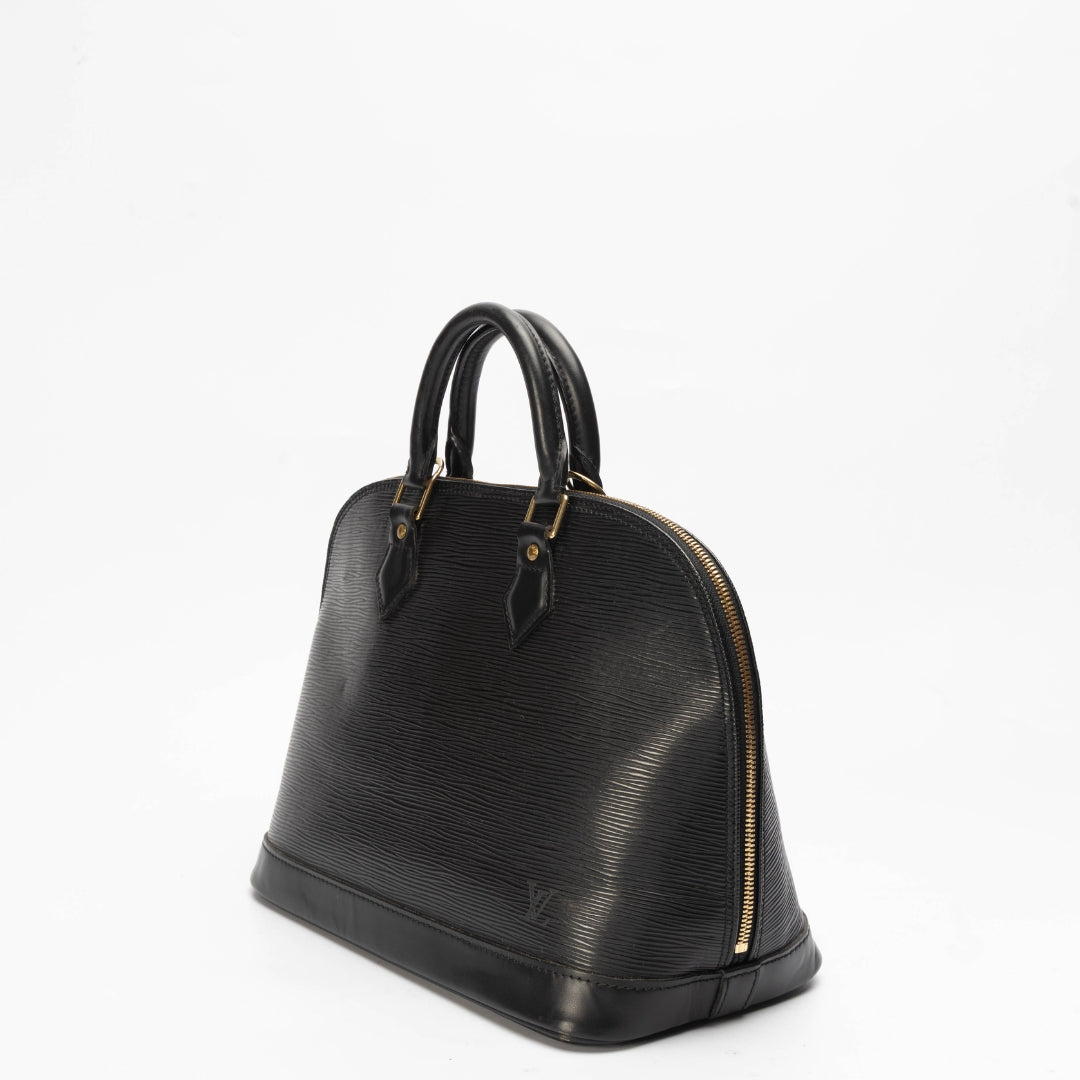 Louis Vuitton Black Epi Alma Satchel