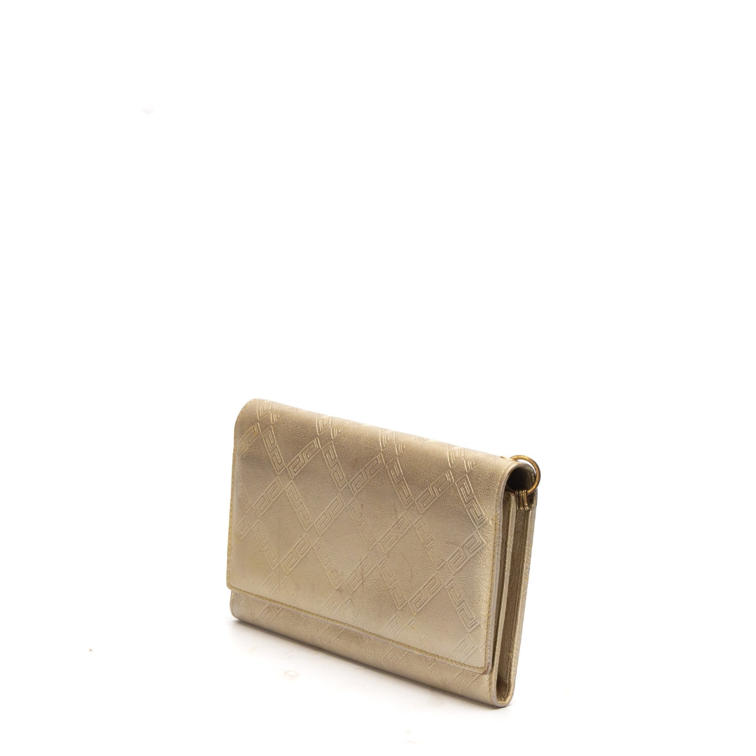 Versace Gold Logo Flap Wallet