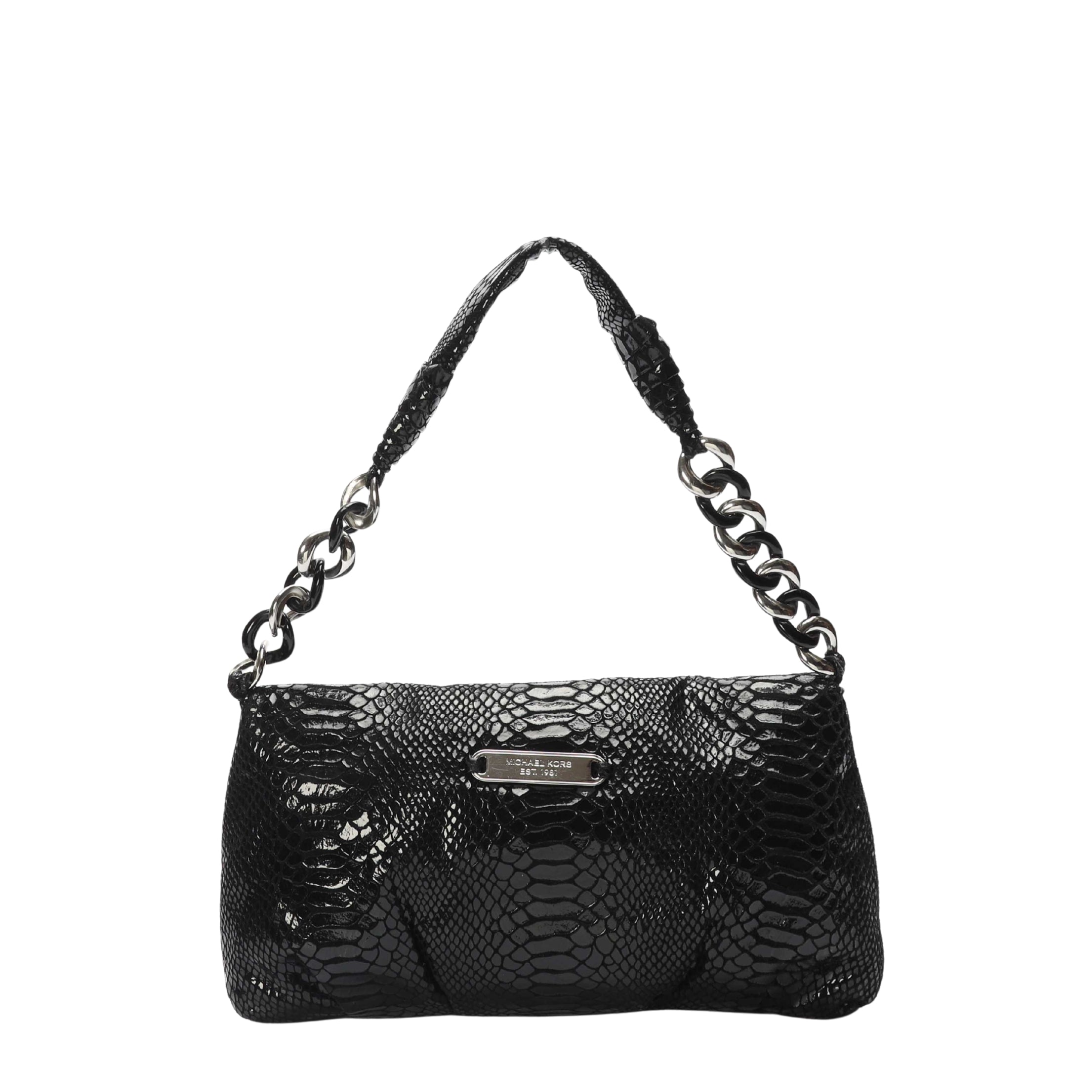 Michael Kors Black Python Chain Shoulder Bag