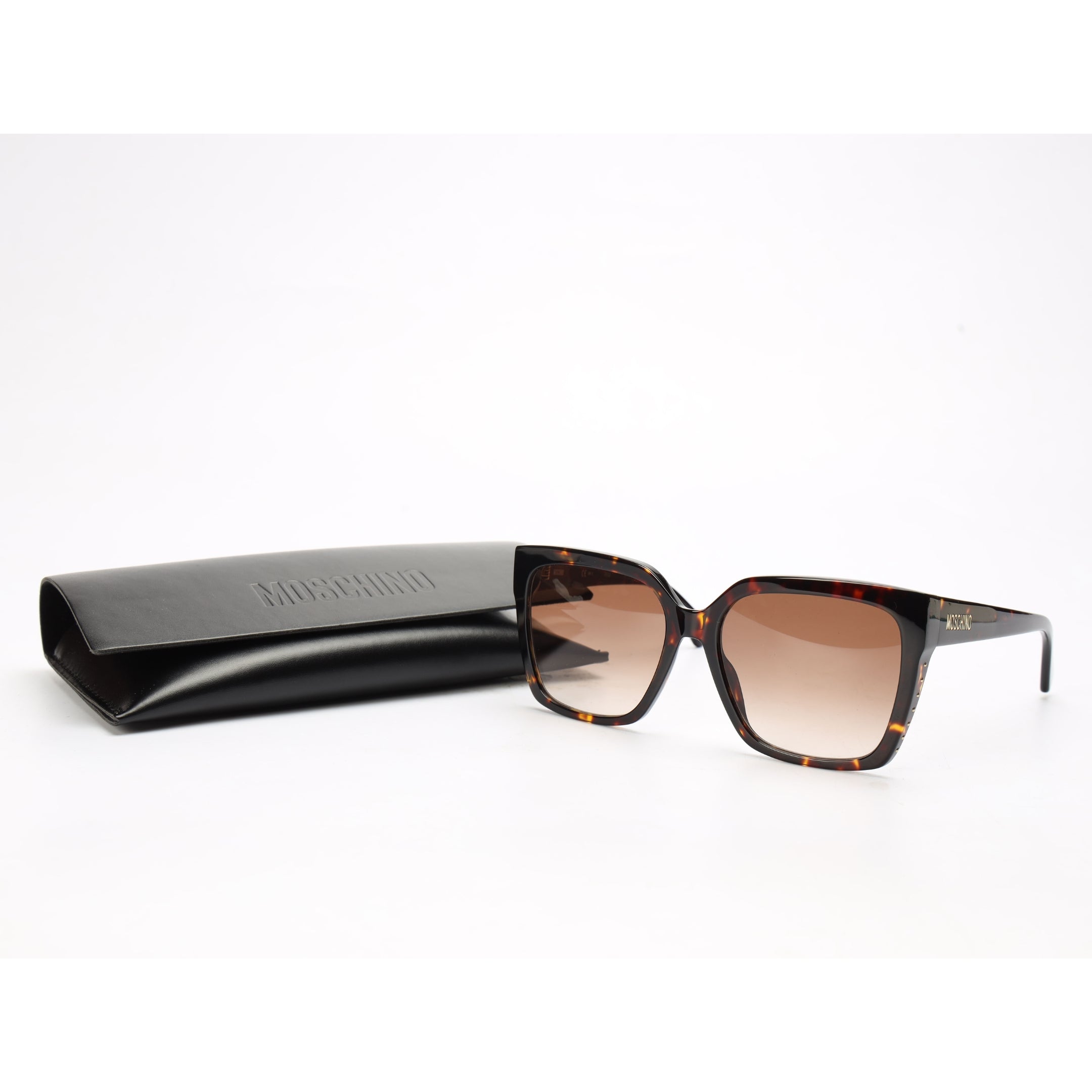 Moschino Brown Full-Rim Square Sunglasses