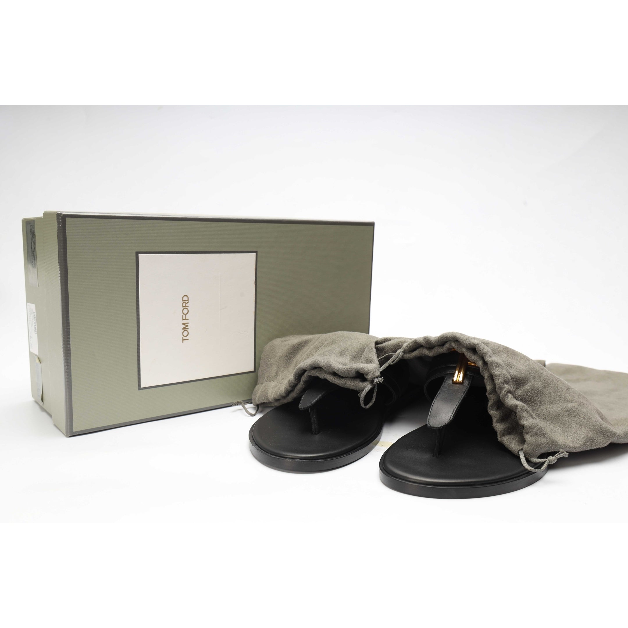 Tom Ford Brighton Black Thong Sandals