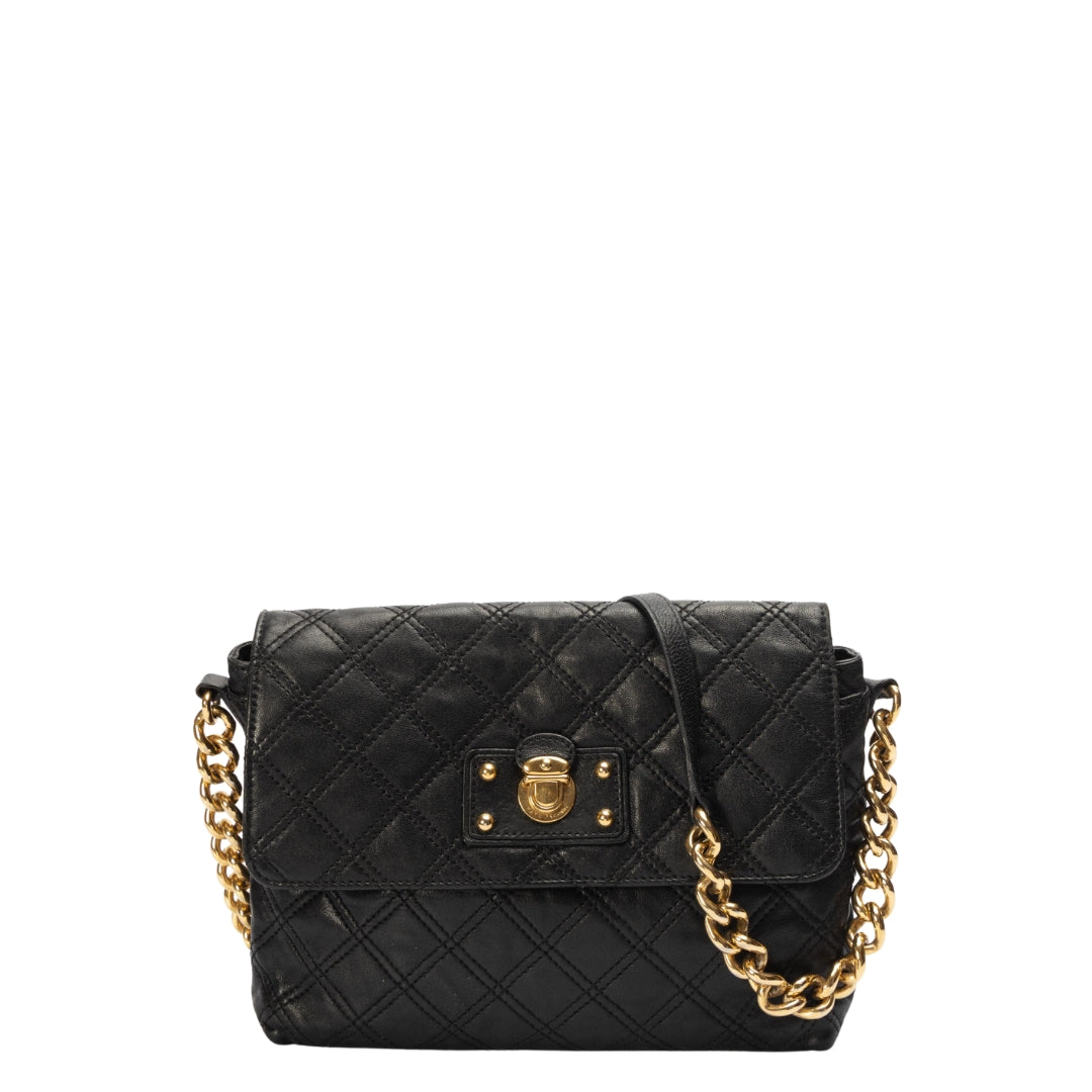 Marc Jacobs Black Quilted Flap Chain Shoulder Bag