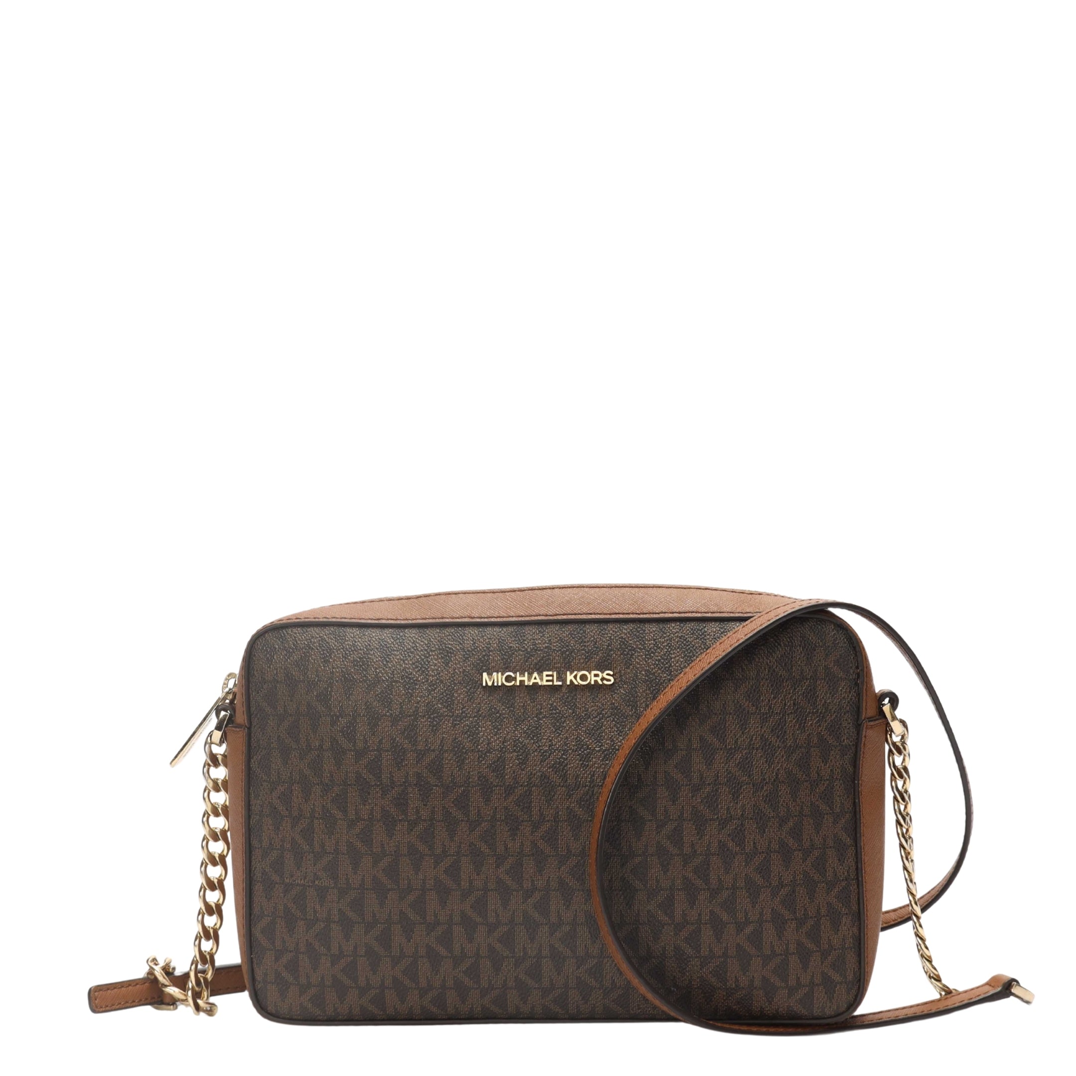Michael Kors Jet Set Logo Brown Crossbody Bag