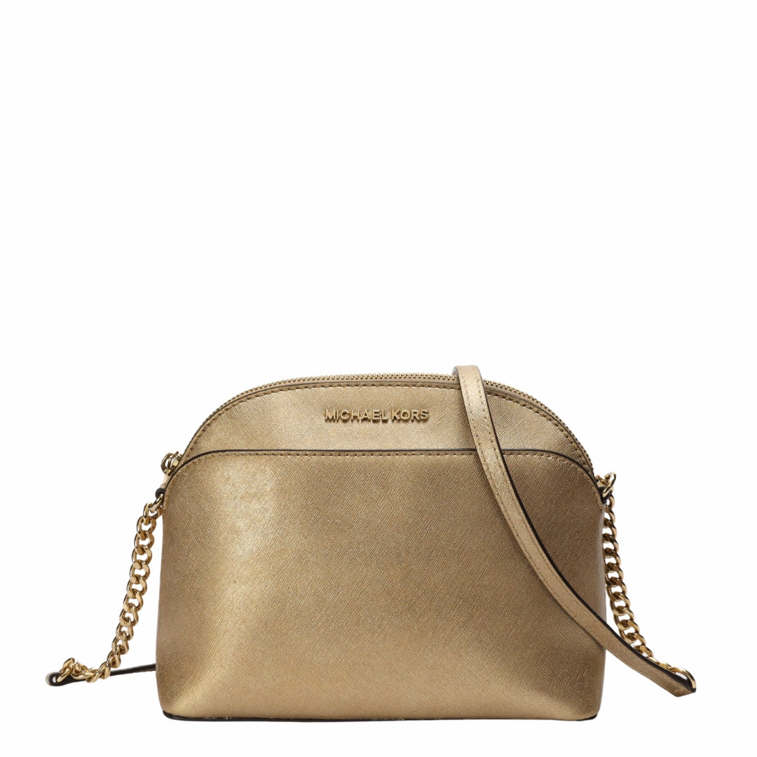 Michael Kors Jet Set Gold Dome Crossbody Bag