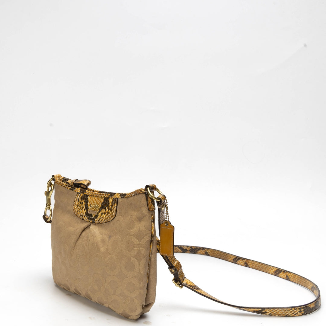 Coach Tan Signature Canvas Shoulder Bag