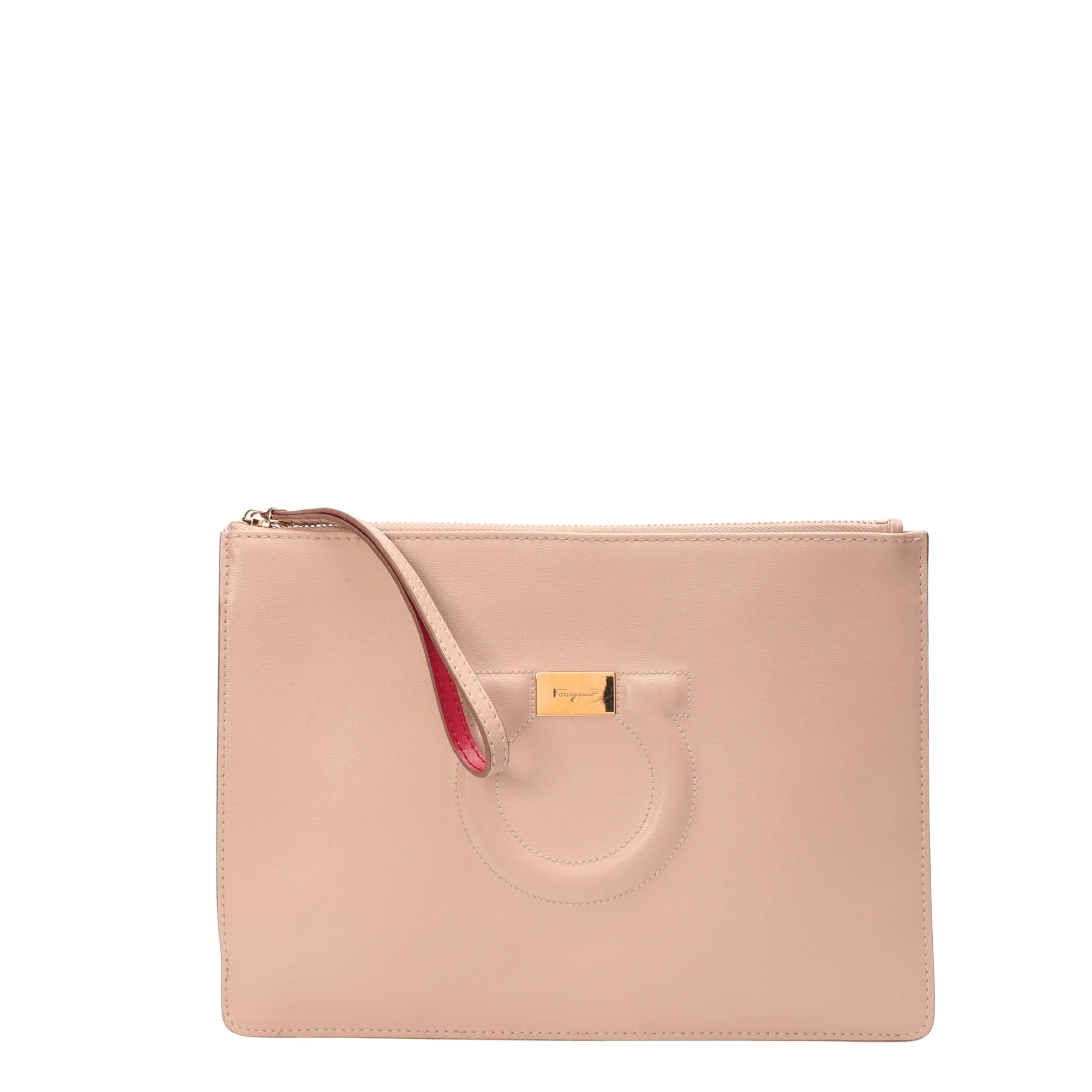 Salvatore Ferragamo Pink Gancini Wristlet Zip Pouch