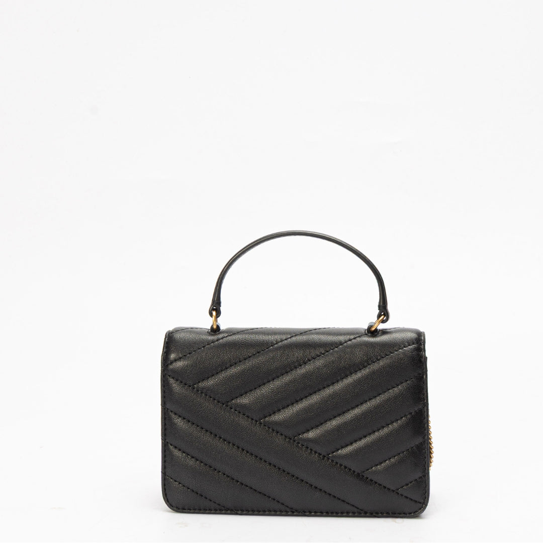 Tory Burch Mini Kira Chevron Black Chain Bag