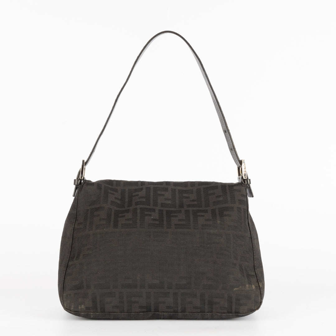 Fendi Black Zucca Mamma Forever Shoulder Bag