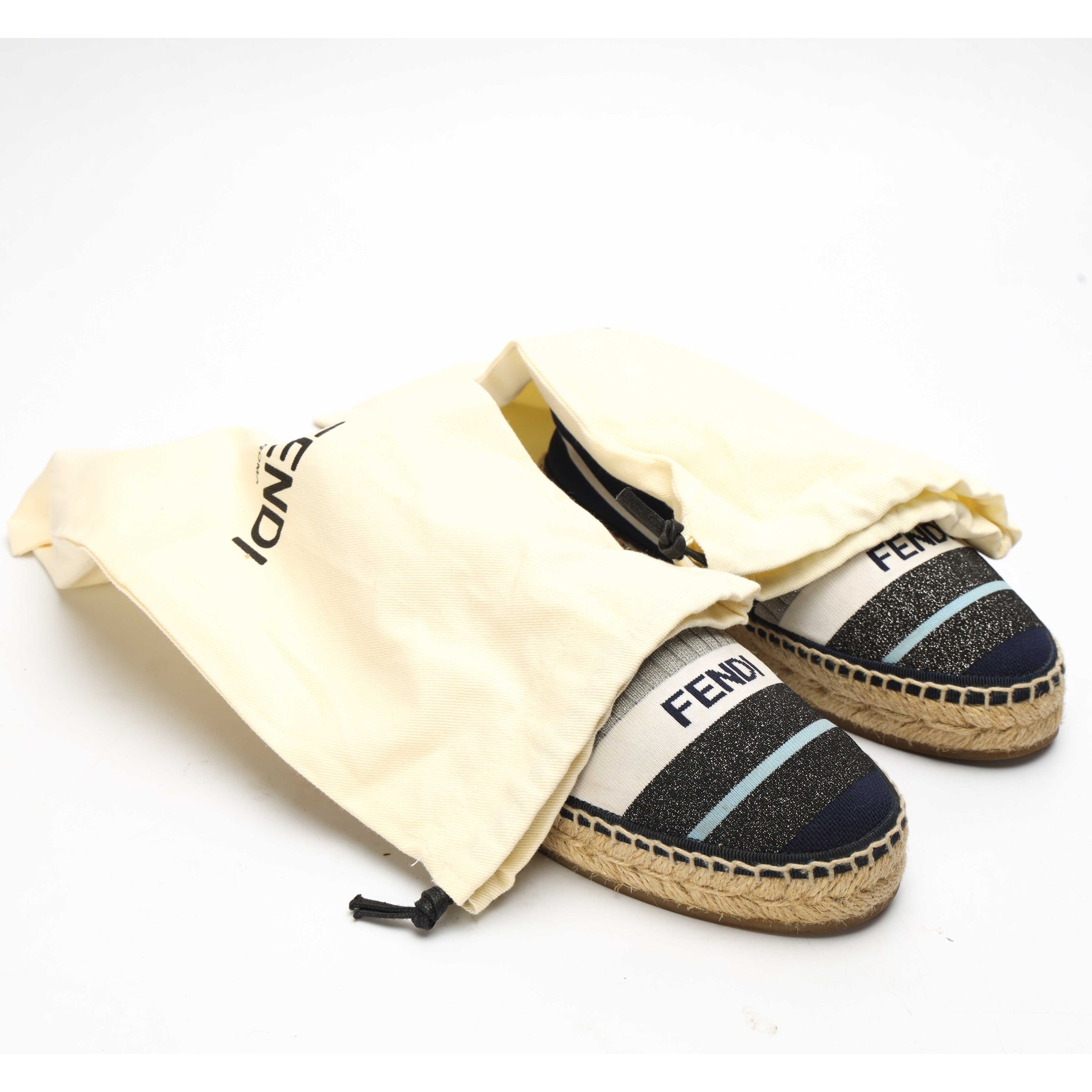 Fendi Multicolour Striped Fabric Espadrilles