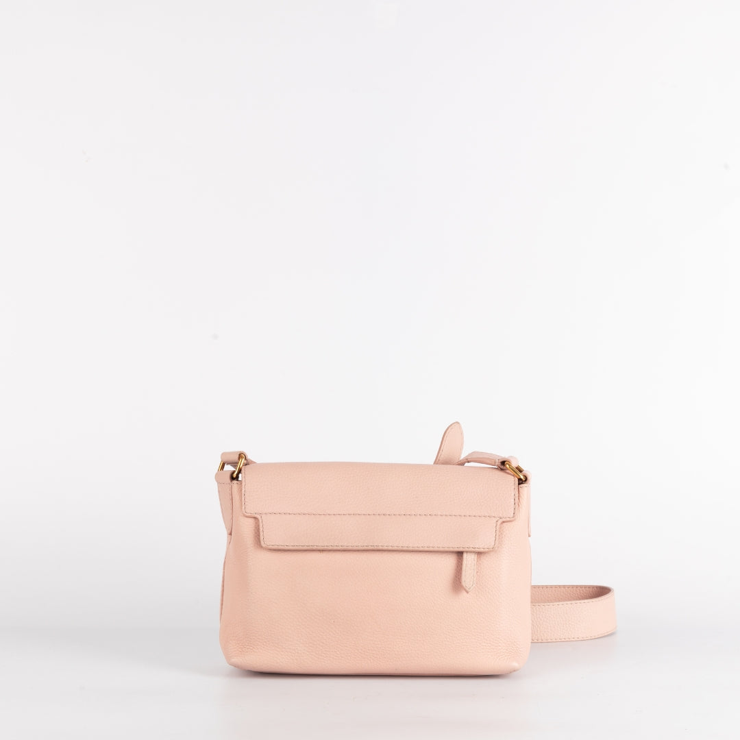 Burberry Light Pink Leather Small Burleigh Shoulder Bag