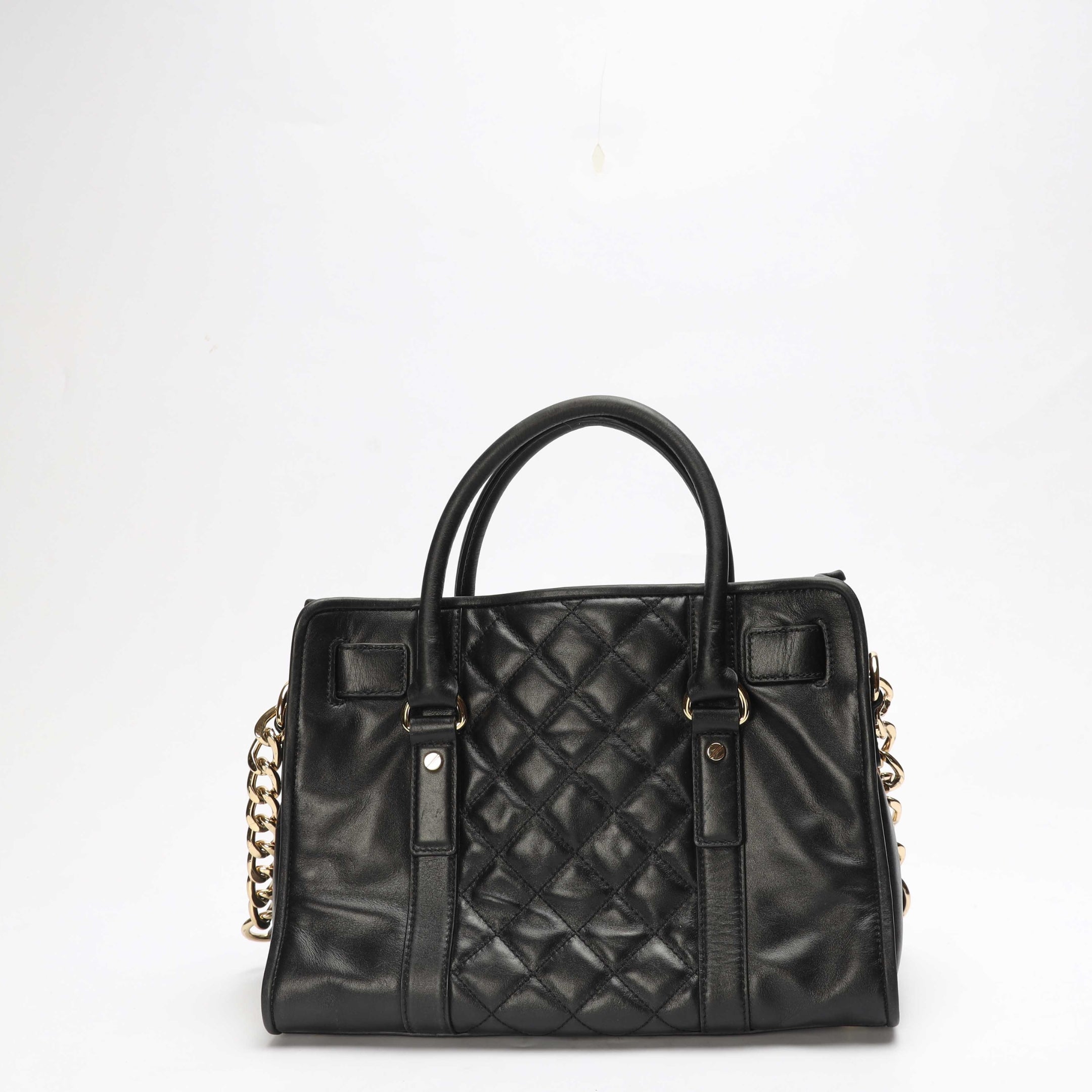 Michael Kors Hamilton Black Quilted Satchel