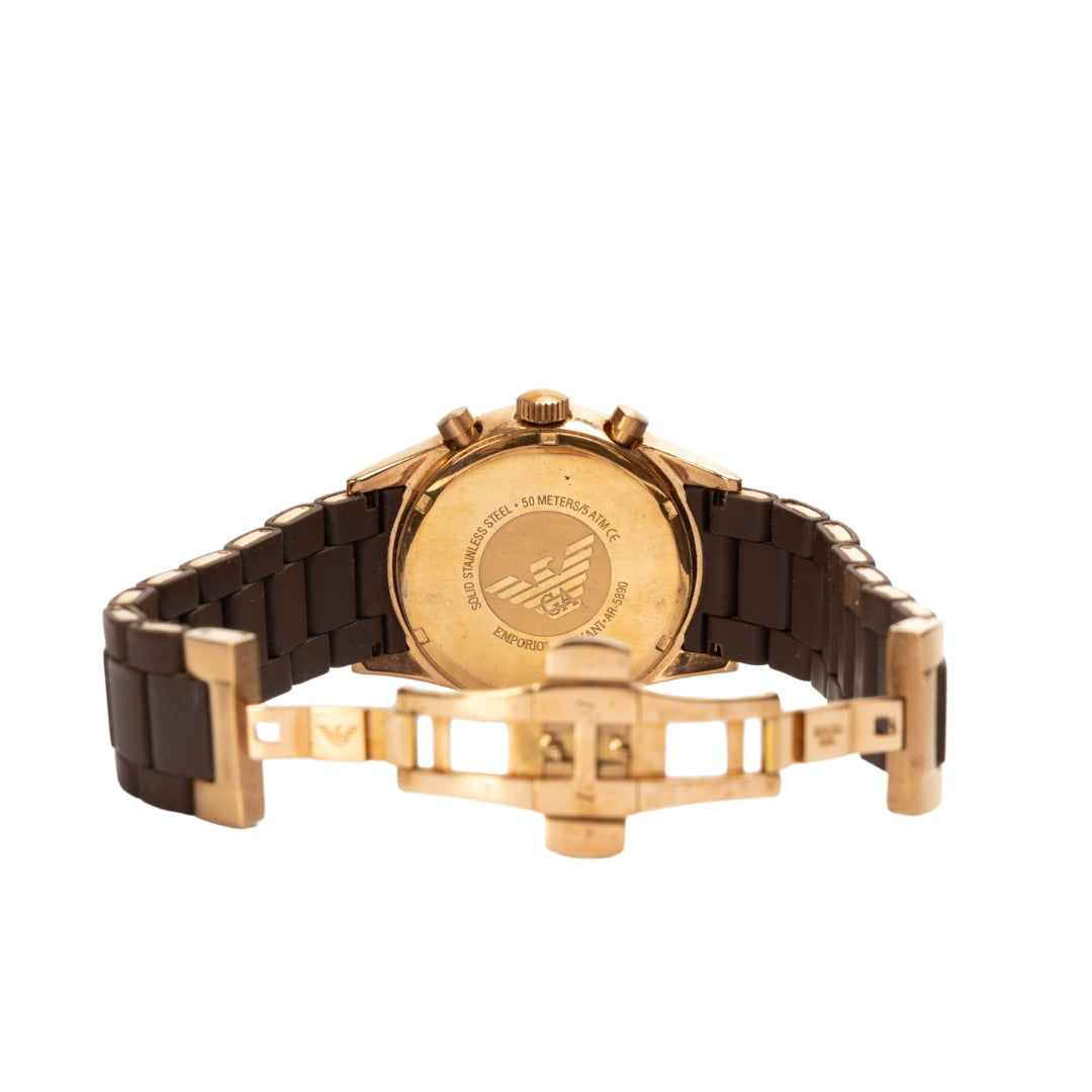 Emporio Armani Men Brown Chronograph Dial Watch