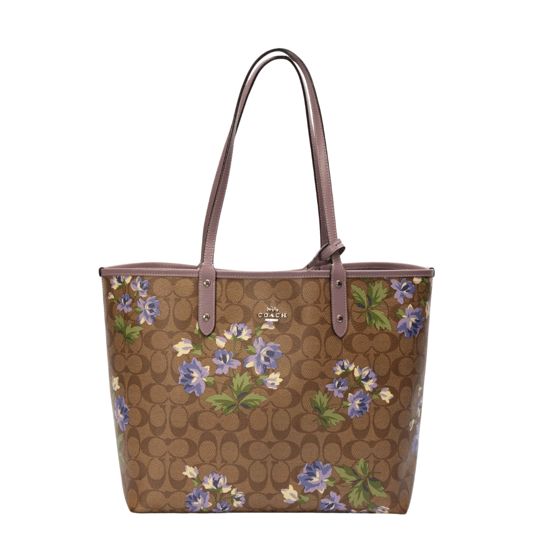 Coach Floral Print Coated Canvas Reversible City Tote