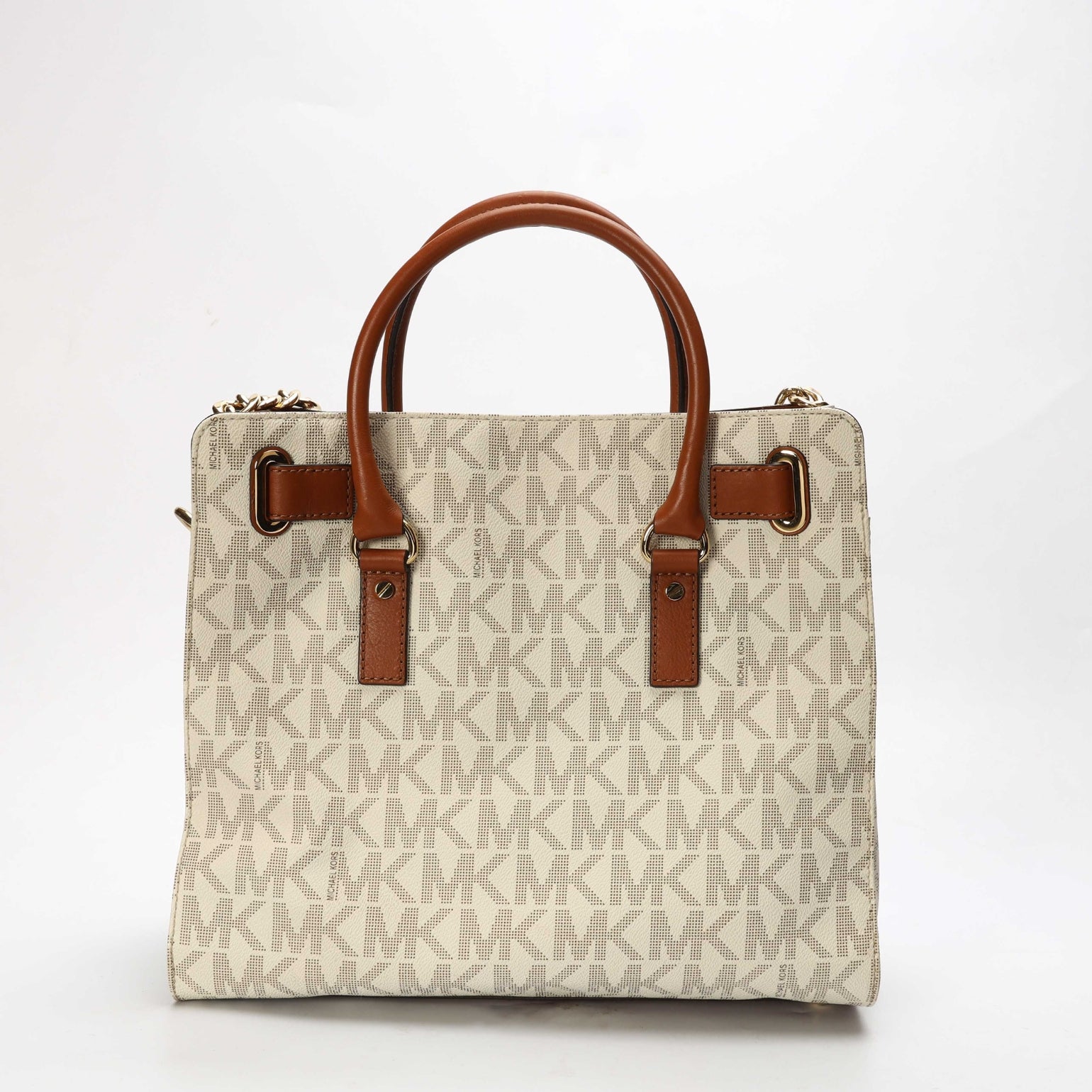 Michael Kors Hamilton White Logo Satchel