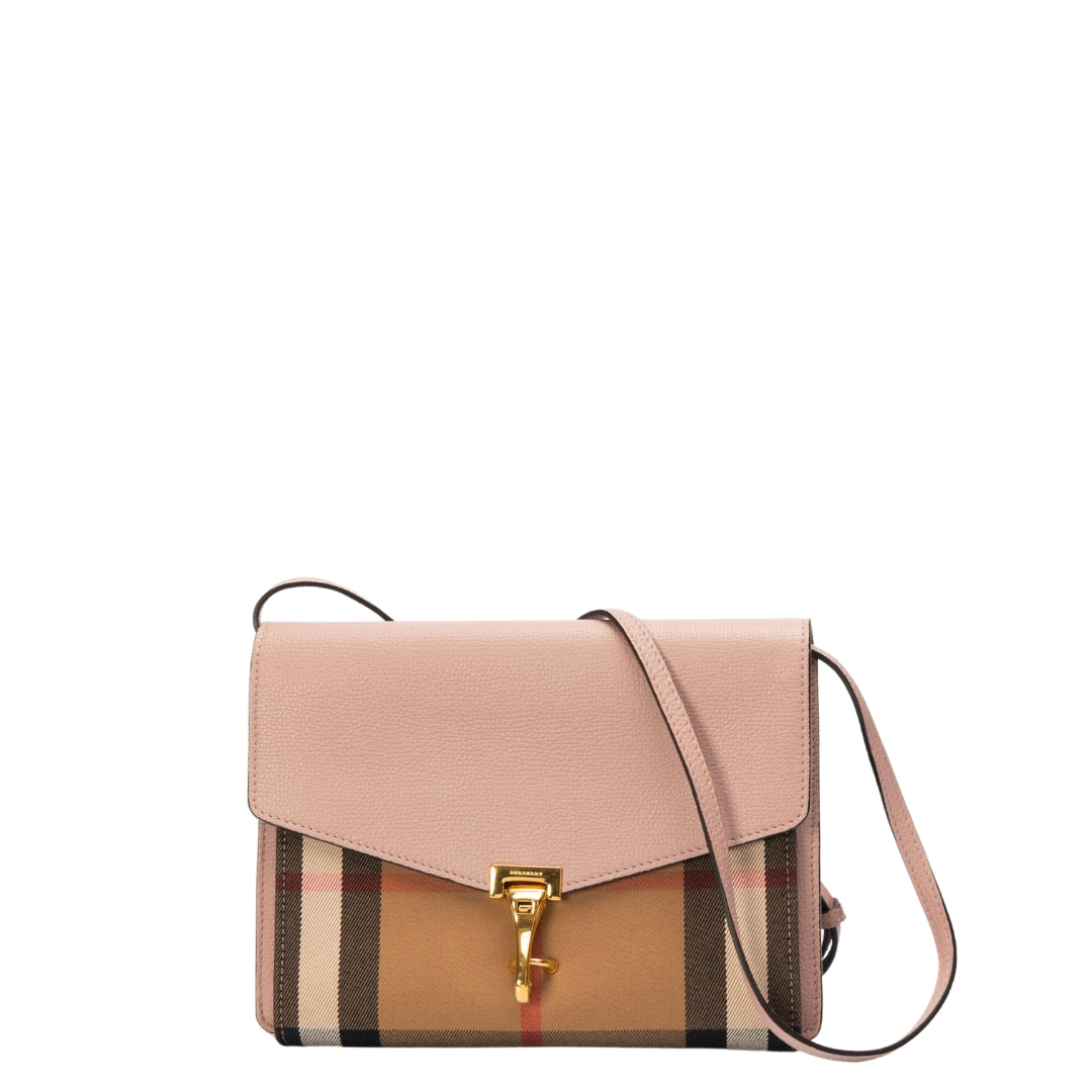 Burberry Pink House Check Canvas Macken Sling Bag