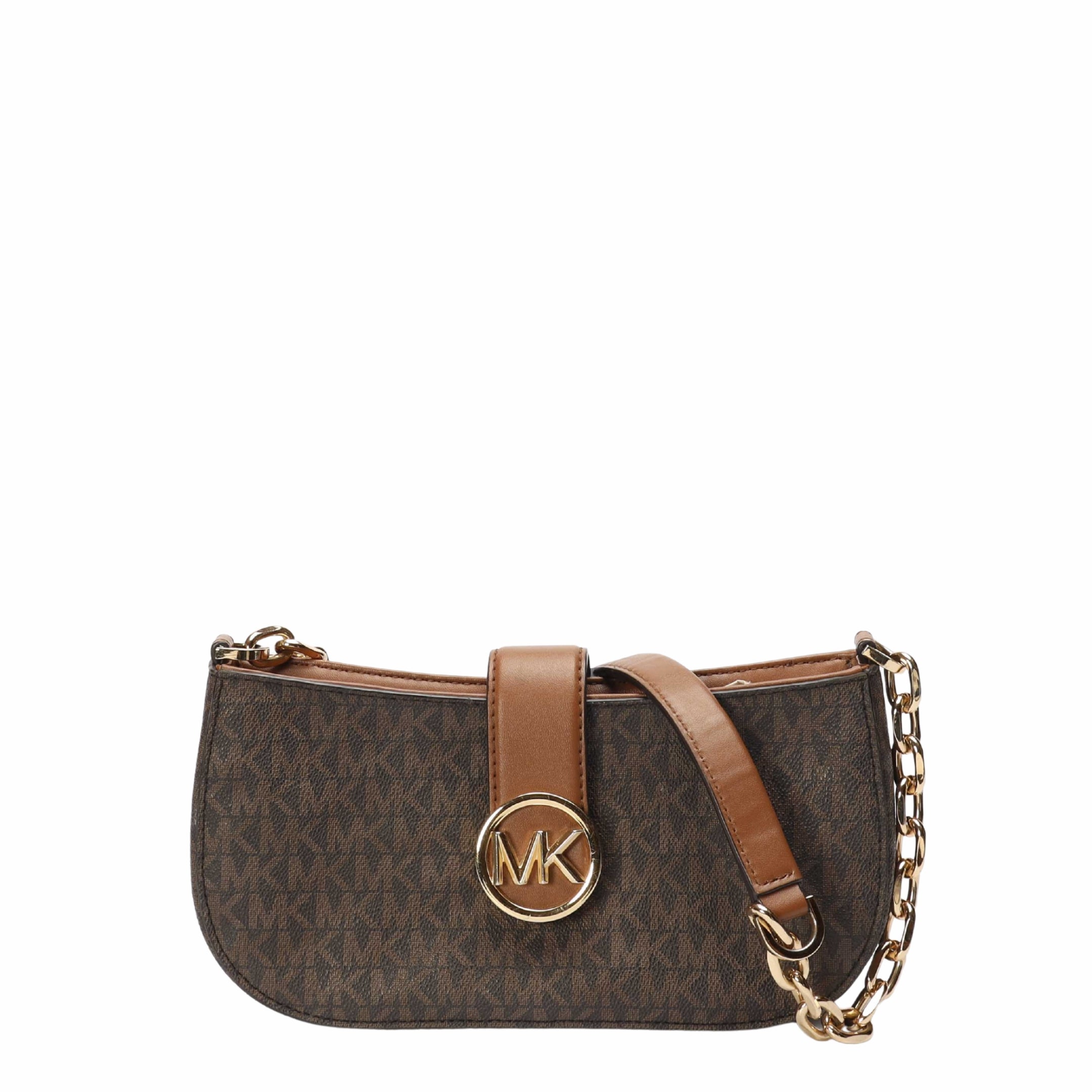 Michael Kors Brown Logo Carmen XS Shoulder Bag