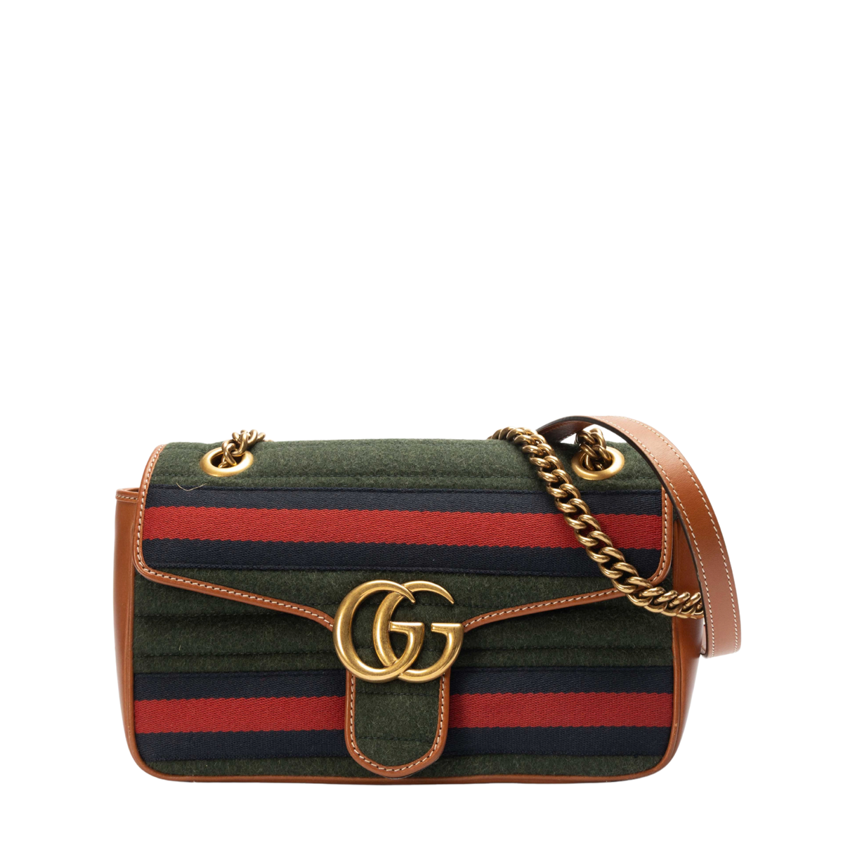 Gucci Striped Convertible Crossbody Bag
