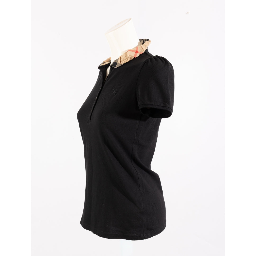 Burberry Brit Black Novacheck Collar Polo Shirt