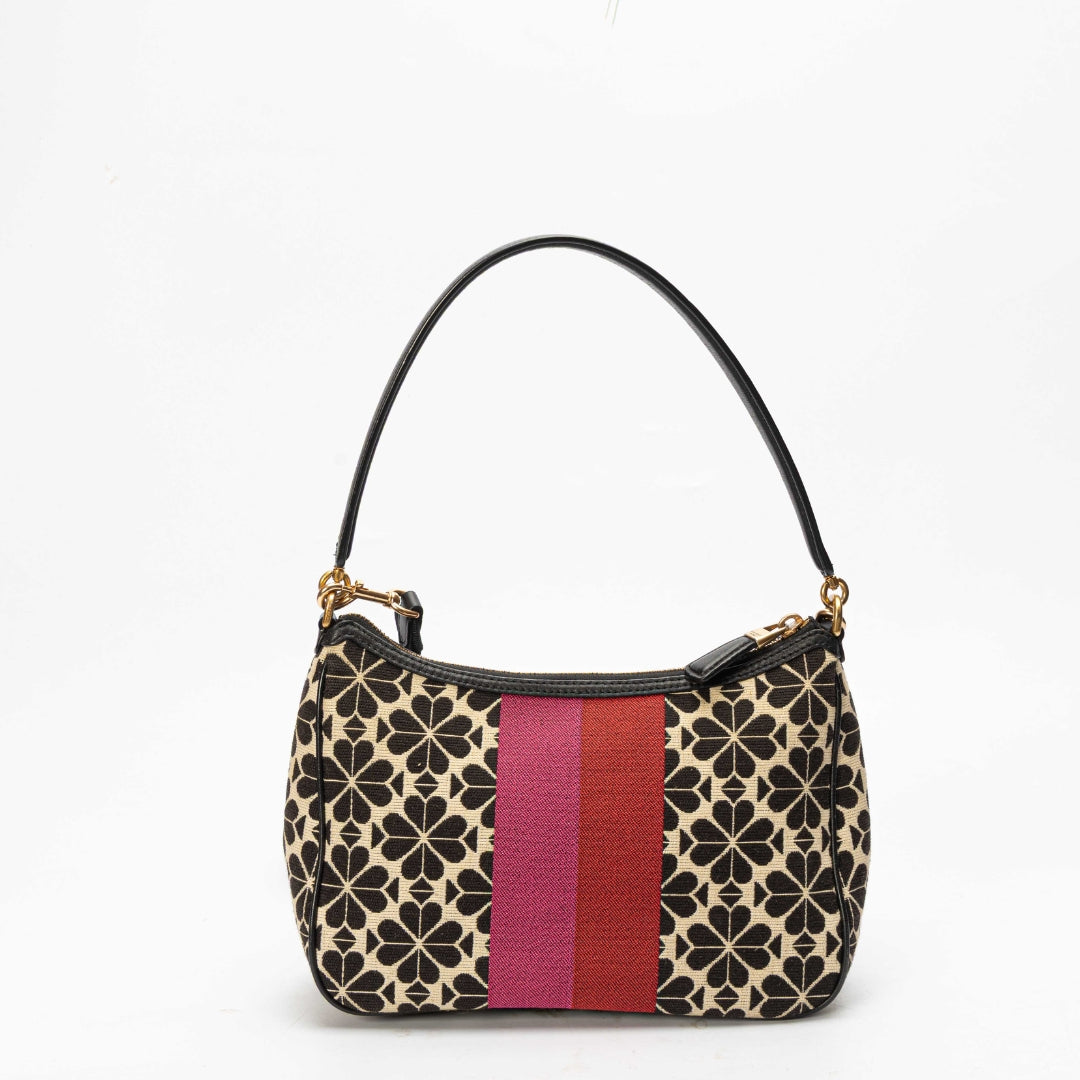 Kate Spade Flower Jacquard Stripe Convertible Shoulder Bag