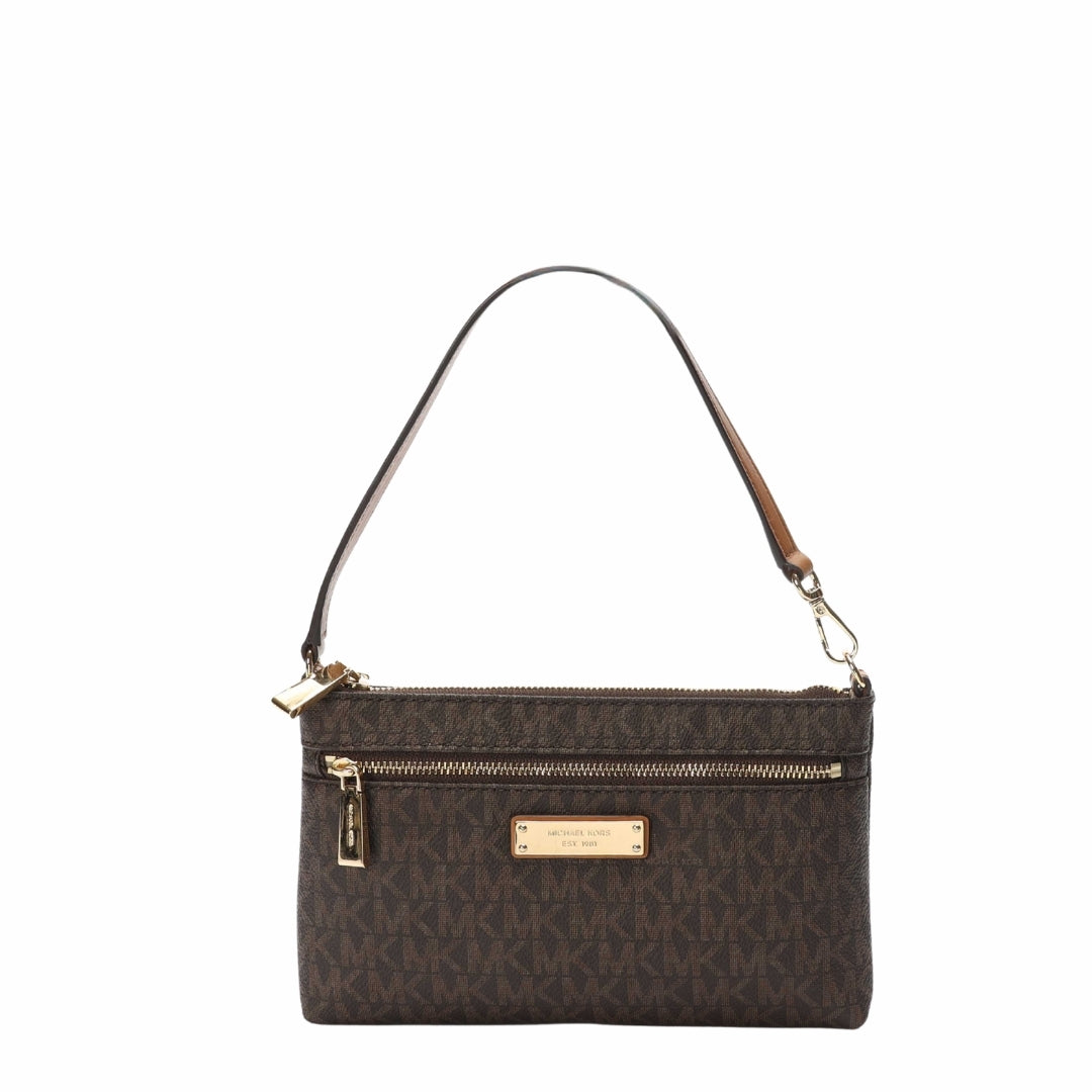 Michael Kors Brown Logo Wristlet