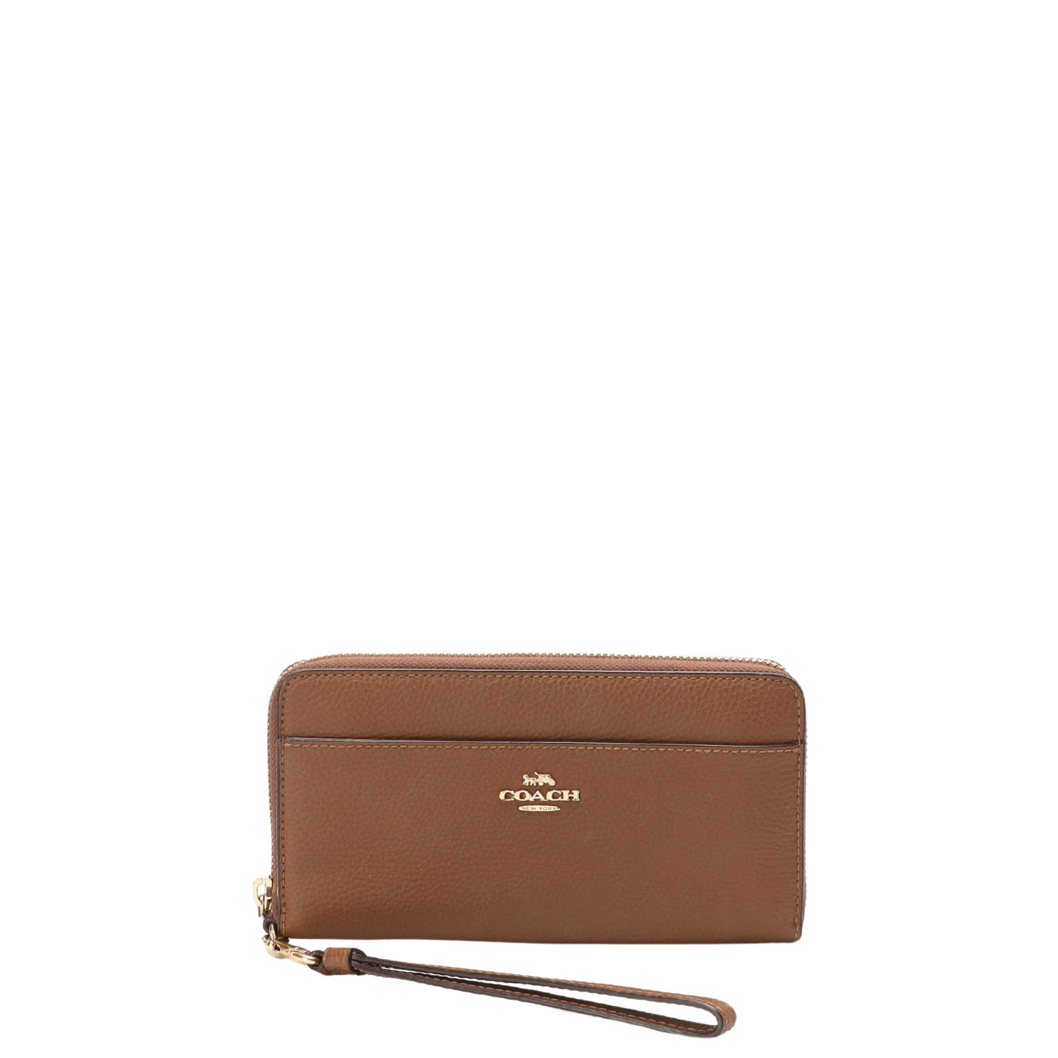 Coach Accordion Zip Brown Wristlet