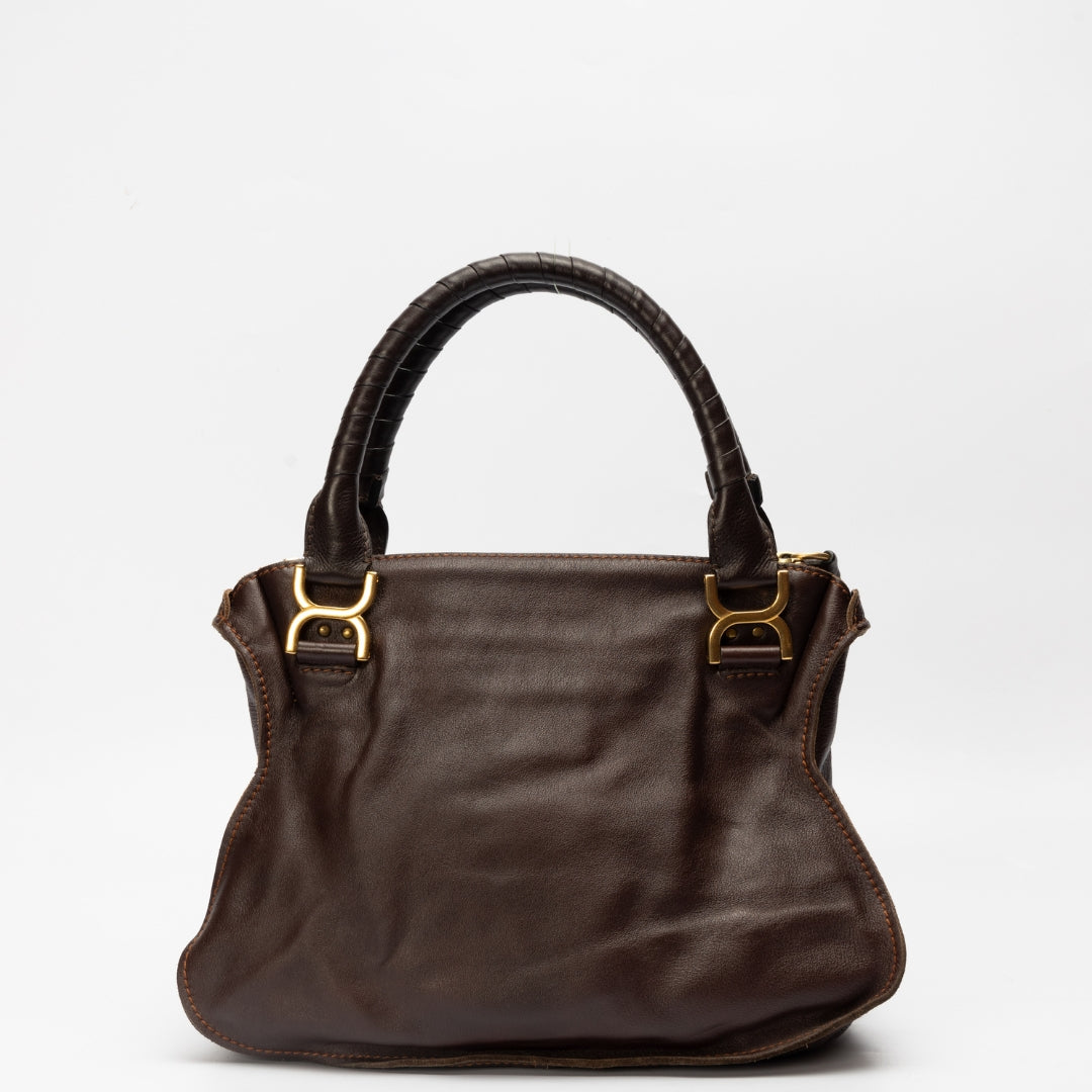 Chloe Burgundy Leather Medium Marcie Shoulder Bag