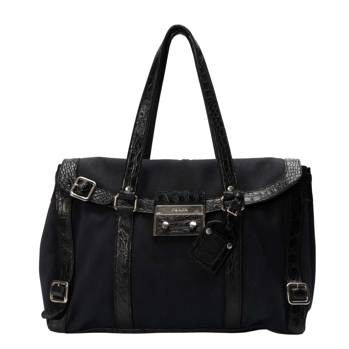 Prada Black Buckle Tote