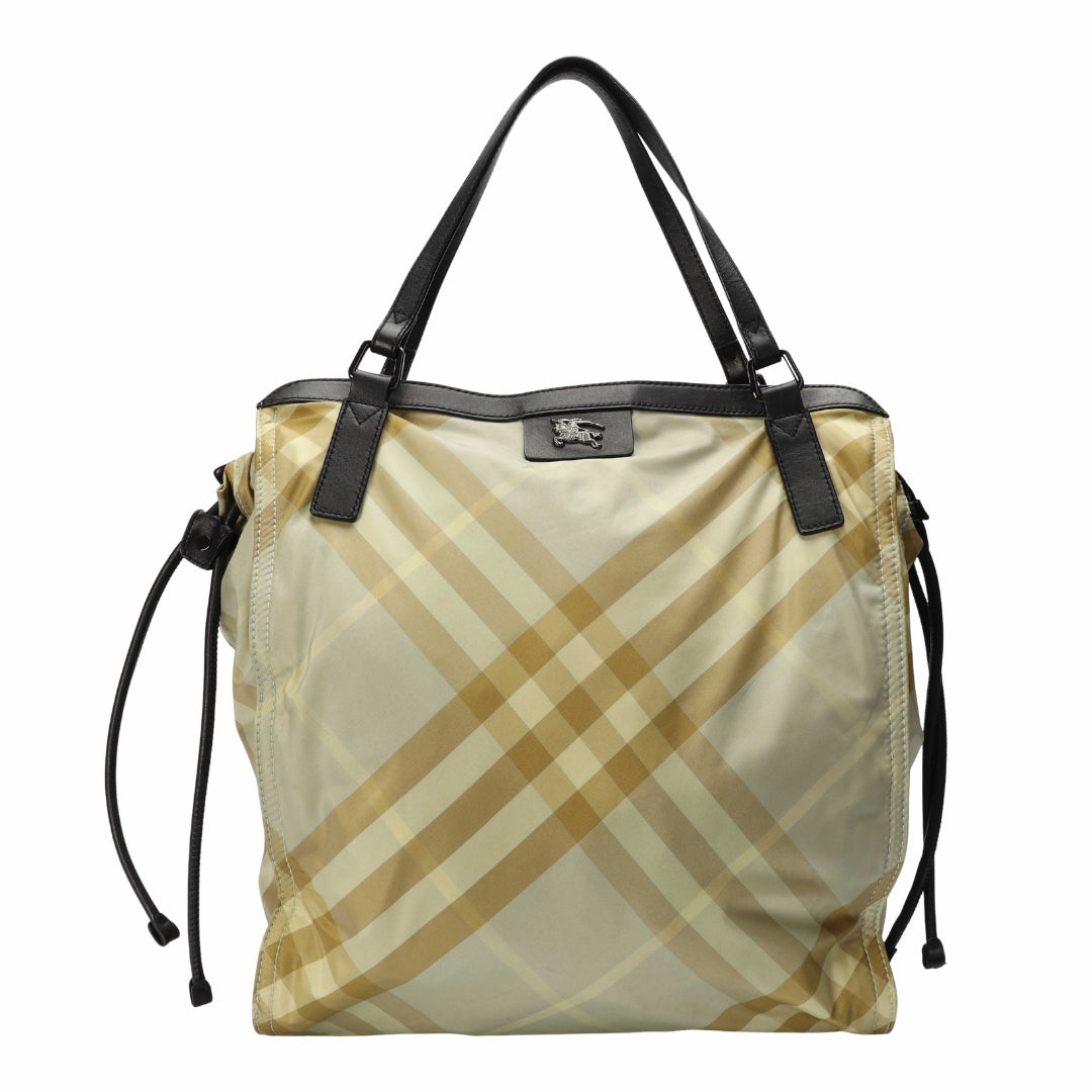 Burberry Yellow Nova Check Nylon Packable Tote