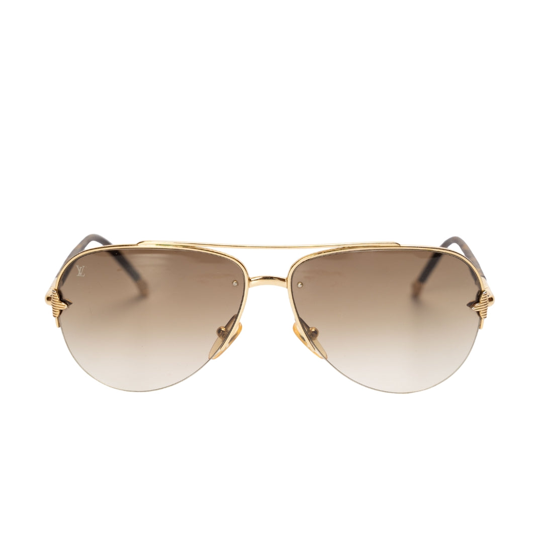 Louis Vuitton Petite Brown Gradient Aviator Sunglasses