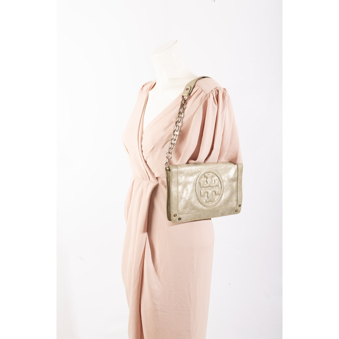 Tory Burch Metallic Gold Reva Shoulder Bag