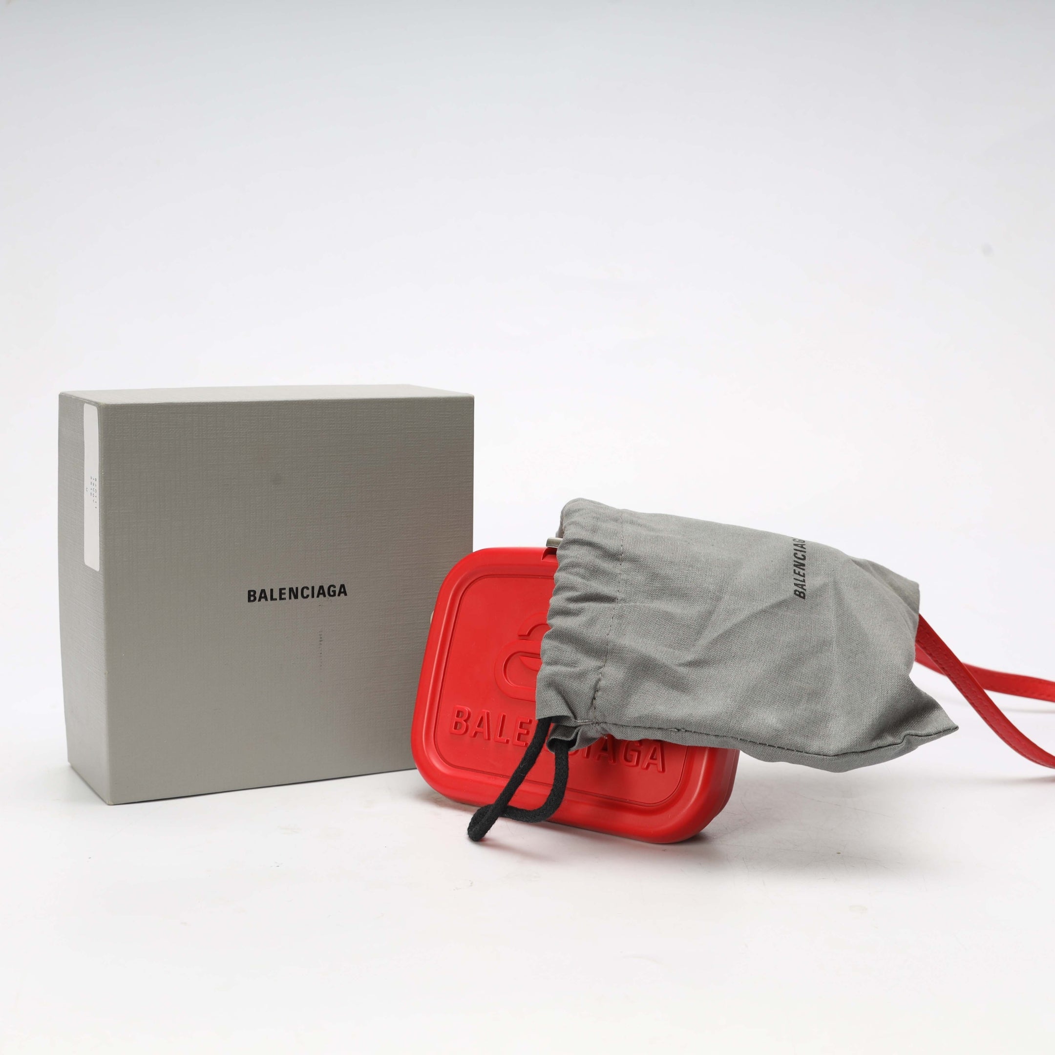 Balenciaga Recycled Plastic Red Mini Lunch Box Case Sling Bag