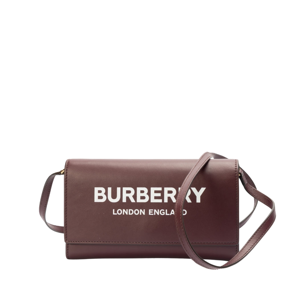 Burberry Hazelmere Leather Wallet on Strap