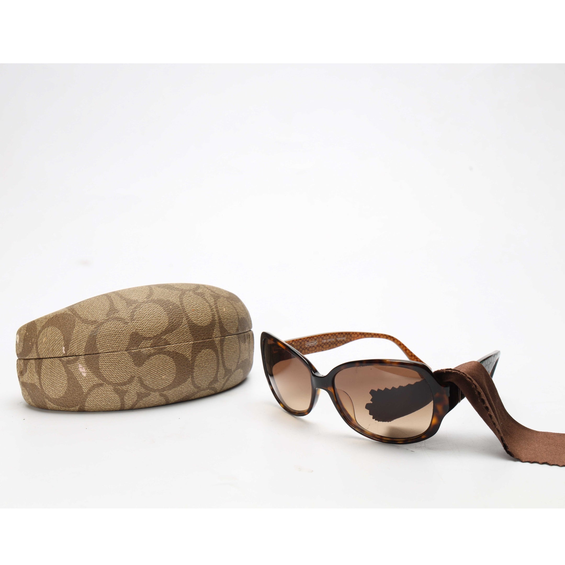 Coach Signature Logo Frame Brown Sunglasses