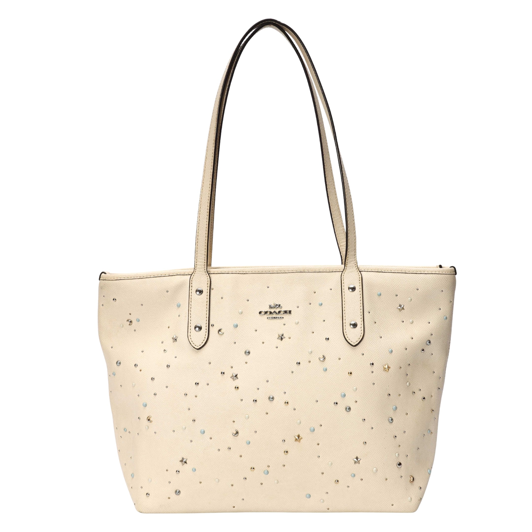 Coach Ivory Stardust Studs City Zip Tote