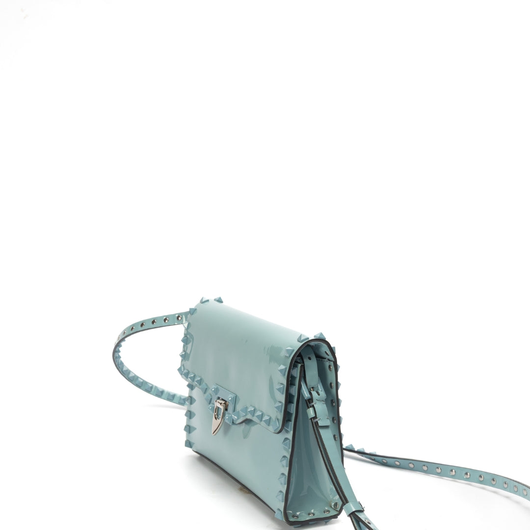 Valentino Blue Rockstud Flap Crossbody Bag
