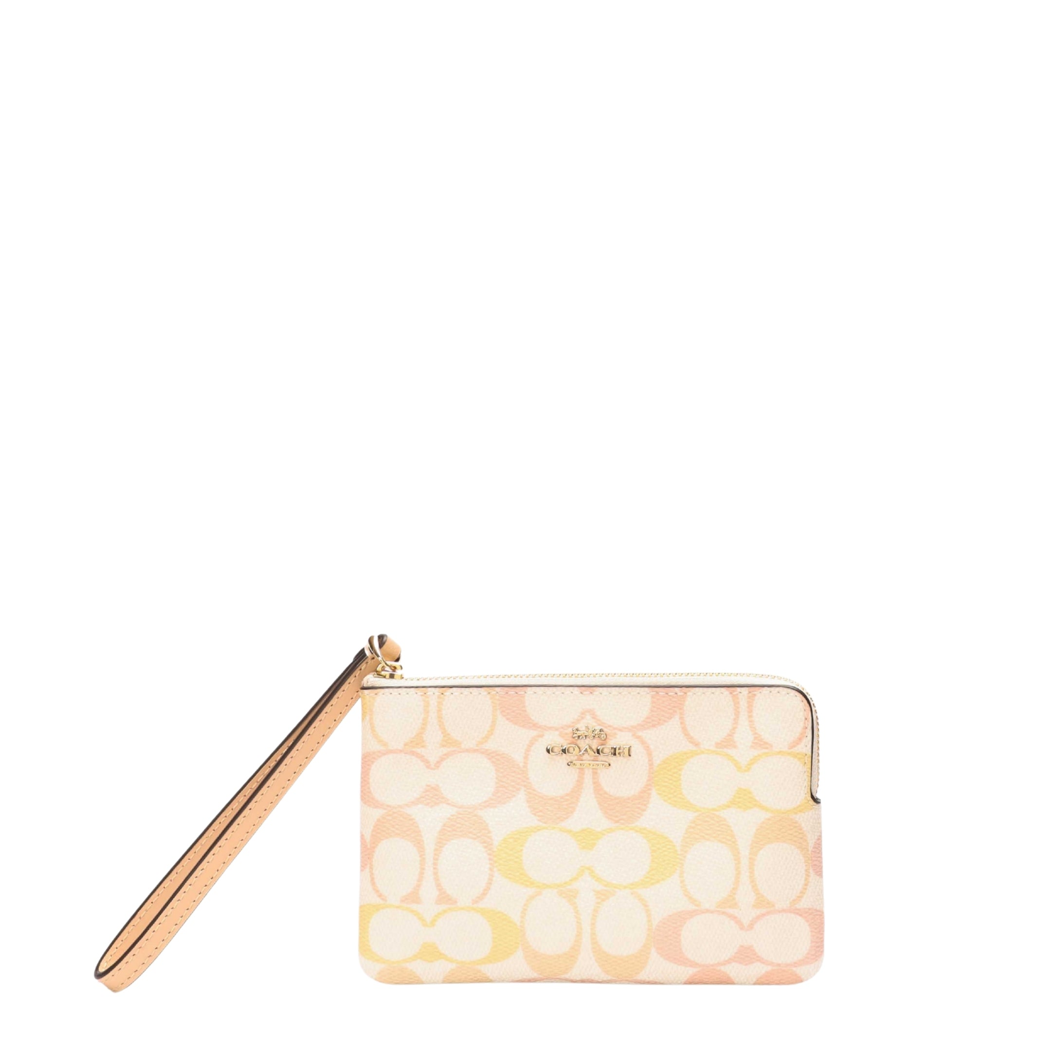 Coach Pretty Signature Canvas Zip Wristlet